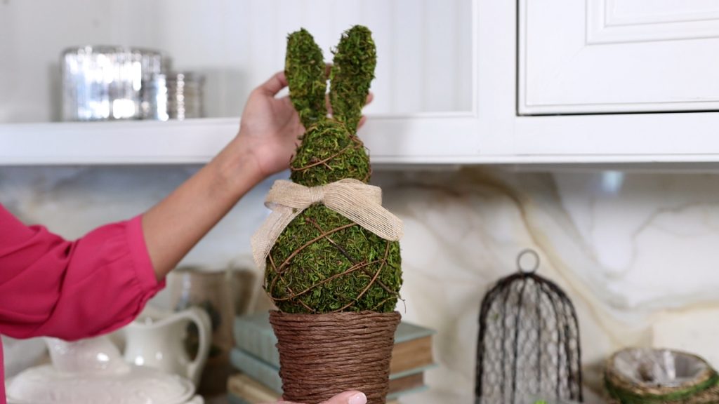 Amitha Verma  introduced a new spring item to Village Antiques for 2022 - faux moss rabbit decor.
