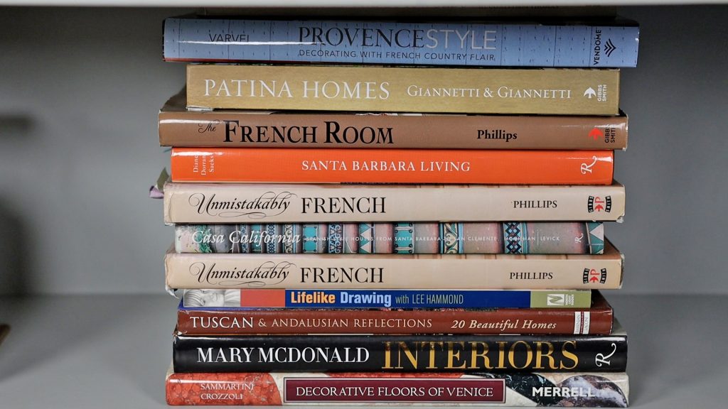 Amitha Verma discovers new ideas in her design project process with books. This is especially useful when you want to bring out special design characteristics of homes from different time periods.