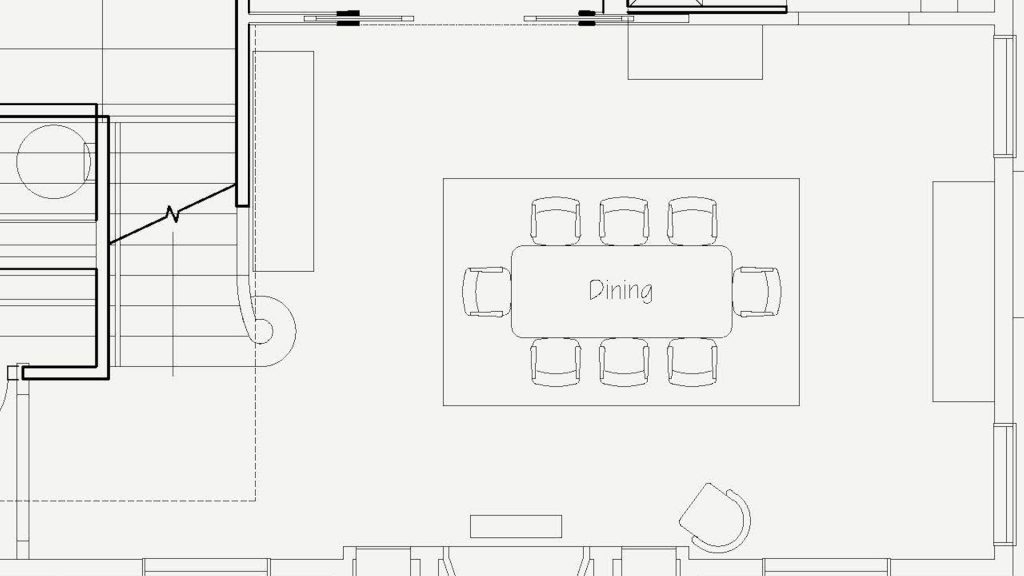 Amitha Verma’s architect suggested using the large entry room space as one big as a dining room, but the furniture feels very tiny.