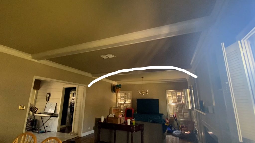 Amitha Verma added a wall to wall elliptical arch across the entire dining room of her brother’s cottage style home makeover. 