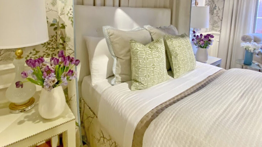 Amitha Verma is usually a fan of all white bedding in her guest bedroom, but is excited to explore the use of more color for 2023.