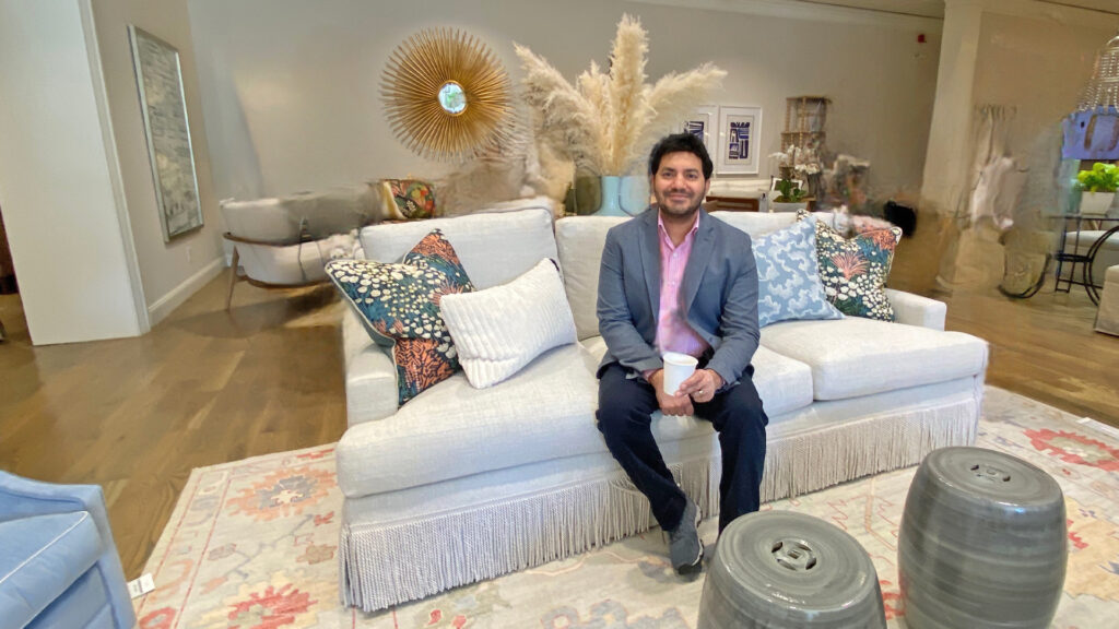 Fringe sofas are a big interior design trend in 2023, according to Houston designer Amitha Verma.
